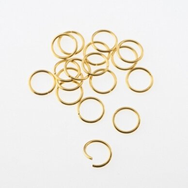 100 pcs, stainless steel unsoldered single jump rings, gold color, line diameter-0.5 mm, diameter 2.5, 3, 4, 5 mm