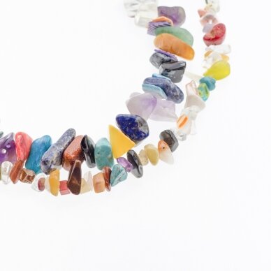 Assorted Stone, Natural, B Grade, Chip Bead, Mixed Colors, 80-83 cm/strand, about 5-8, 8-12 mm