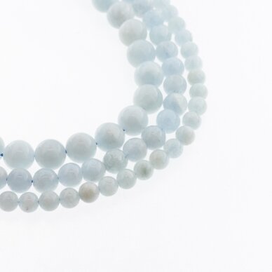 Aquamarine, Natural, B Grade, Round Bead, Sky Blue, 37-39 cm/strand, 4, 6, 8, 10 mm