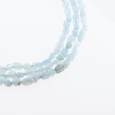 Aquamarine, Natural, B Grade, Pebble Bead, Sky Blue, 37-39 cm/strand, about 5x6-7x10, 10x12-12x14, 11x13-12x16 mm