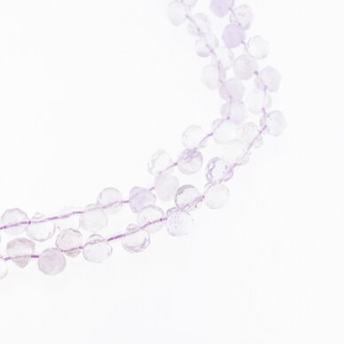 Lavender Amethyst, Natural, AB Grade, Top-drilled Faceted Teardrop Bead, Light Violet, 37-39 cm/strand, 6x7 mm