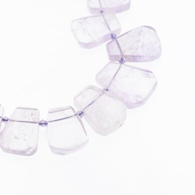 Lavender Amethyst, Natural, B Grade, Rough Top-drilled Hand-cut Fan Bead, Light Violet, 37-39 cm/strand, about 13x16-28x36 mm