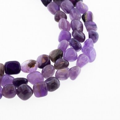 Amethyst, Natural, B Grade, Nugget Bead, Violet, 37-39 cm/strand, about 6x8-8x10 mm