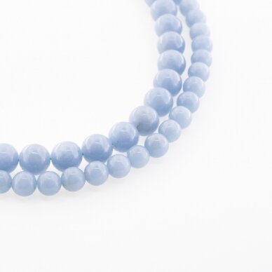 Angelite/Anhydrite, Natural, Waxed, Round Bead, Light Blue, 37-39 cm/strand, 4, 6, 8, 10, 12 mm