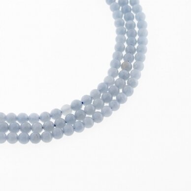 Angelite/Anhydrite, Natural, B Grade, Waxed, Round Bead, Light Blue, 37-39 cm/strand, 4 mm