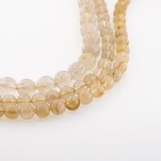 Golden Rutilated Quartz, Natural, C Grade, Round Bead, 37-39 cm/strand, 6, 8, 10, 12 mm