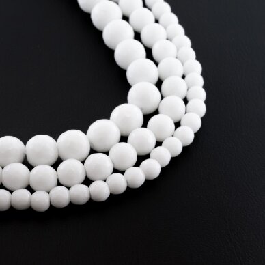 White Onyx Imitation, Faceted Round Bead, 37-39 cm/strand, 4, 6, 8, 10, 12 mm