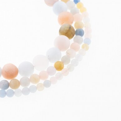 Beryl, Natural, B Grade, Matte Round Bead, Mixed Colors, 37-39 cm/strand, 4, 6, 8, 10, 12 mm