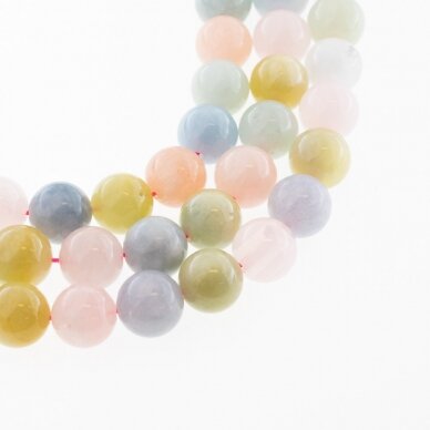 Beryl, Natural, C Grade, Round Bead, Mixed Colors, 37-39 cm/strand, 4, 10, 12 mm