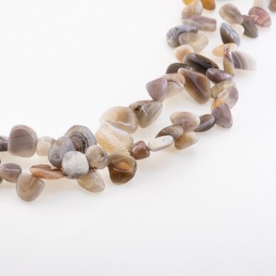 Botswana Agate, Natural, B Grade, Top-drilled Rounded Chip Bead, Grey-Brown, 37-39 cm/strand, about 6x8-10x15 mm