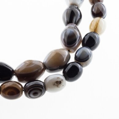 Bull's Eye Agate, Natural, AB Grade, Oval Bead, Brown-Grey, 37-39 cm/strand, 10x12, 13x18 mm