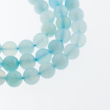 Chalcedony, Natural, AB Grade, Dyed, Round Bead, Sky Blue, 37-39 cm/strand, 4, 6, 8, 10, 12 mm