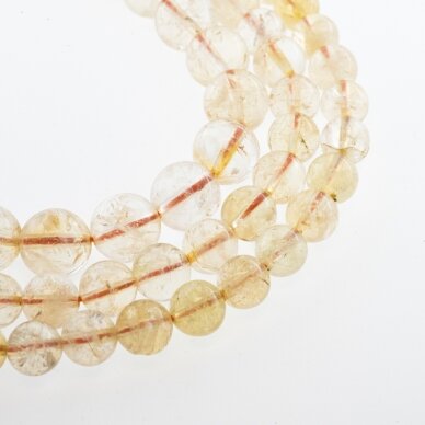 Citrine Quartz, Natural, B Grade, Heated, Round Bead, Yellow, 37-39 cm/strand, 4, 5, 6, 7, 8, 9, 10, 12 mm