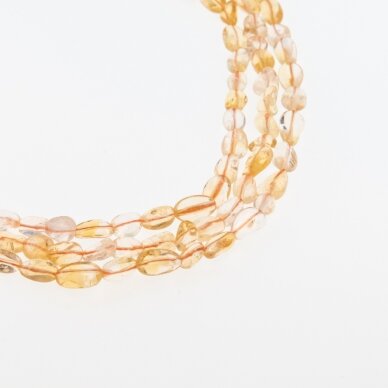 Citrine Quartz, Natural, B Grade, Heated, Pebble Bead, Yellow, 37-39 cm/strand, about 8x10-10x12, 5x6-7x10 mm