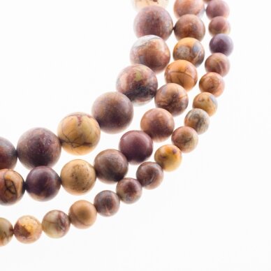 Cold Mountain Agate, Natural, Matte Round Bead, Multicolor, 37-39 cm/strand, 6, 8, 10 mm