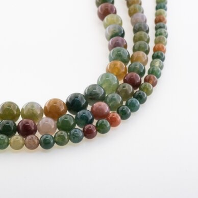 Multicolor chalcedony, Natural, B Grade, Round Bead, 37-39 cm/strand, 4, 6, 8, 10, 12, 14 mm