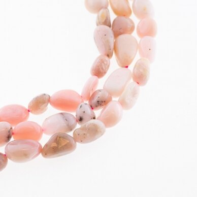 Dendritic Pink Opal, Natural, C Grade, Pebble Bead, 37-39 cm/strand, about 8x10-10x12 mm