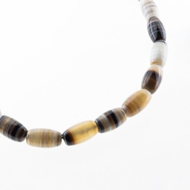 Striped Agate, Natural, A Grade, Barrel Bead, Brown-Grey, 37-39 cm/strand, 11x20 mm