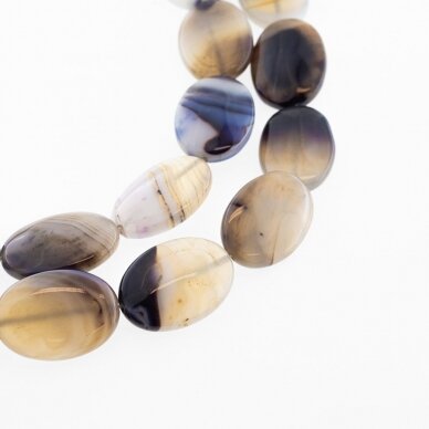 Striped Agate, Natural, B Grade, Dyed, Puffed Oval Bead, Violet, 37-39 cm/strand, 18x25 mm