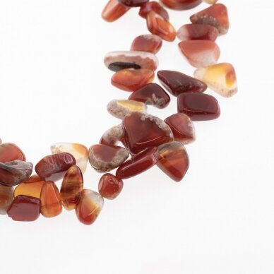 Striped Agate, Natural, B Grade, Dyed, Top-drilled Rounded Chip Bead, Red, 37-39 cm/strand, about 8x10-12x18 mm