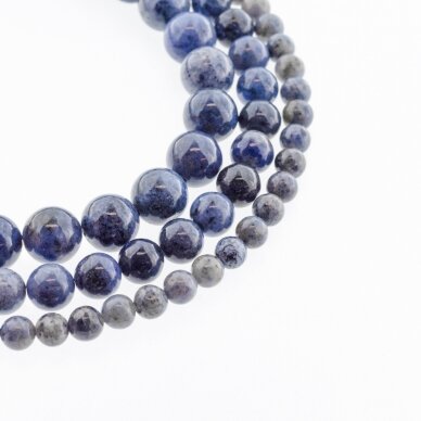 Dumortierite, Natural, C Grade, Round Bead, Blue, 37-39 cm/strand, 4, 6, 8, 10, 12 mm