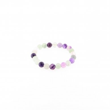 Fluorite stone bracelet, 19cm long, 8mm wide