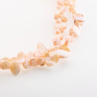 Mother-of-pearl Shell, Natural, B Grade, Dyed, Chip Bead, #39 Pastel Pink, 78-80 cm/strand, about 5x8-10x25 mm