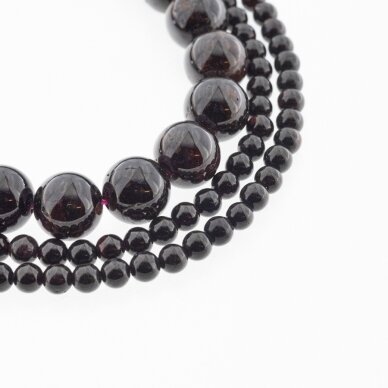 Garnet, Natural, C Grade, Round Bead, Dark Red, 37-39 cm/strand, 4, 8, 10 mm