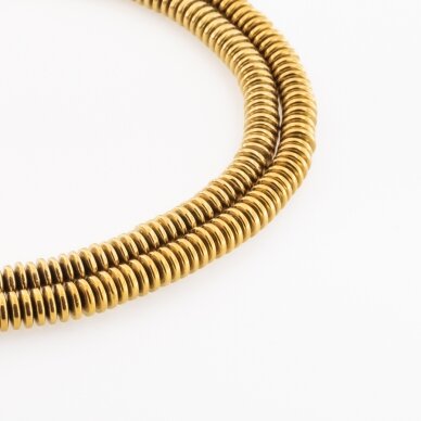 Hematite, Reconstituted, Abacus Rondelle Bead, Dark Gold, 39-40 cm/strand, 3x2 mm