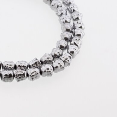 Hematite, Reconstituted, Budda Head Bead, Nickel Grey, 39-40 cm/strand, 8 mm