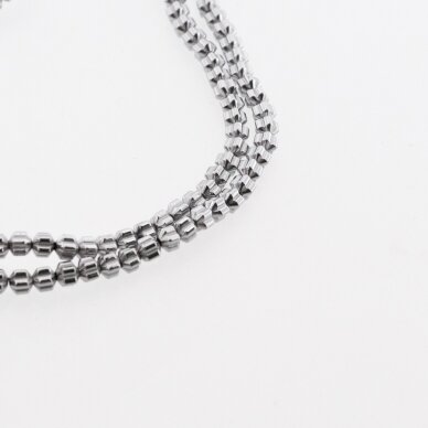 Hematite, Reconstituted, Lantern Flower Rondelle Bead, Nickel Grey, 39-40 cm/strand, 4x3 mm