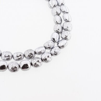 Hematite, Reconstituted, Lion Head Bead, Nickel Grey, 39-40 cm/strand, 8x10 mm