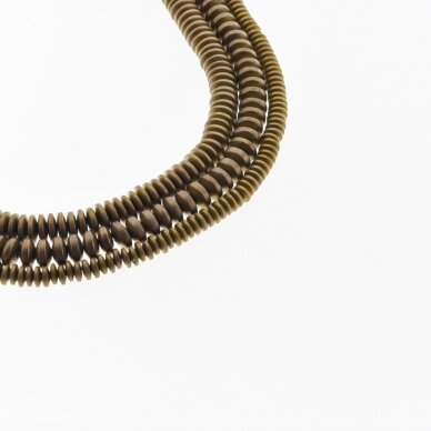 Hematite, Reconstituted, Matte Abacus Rondelle Bead, Brown, 39-40 cm/strand, 3x2, 4x1.5, 4x2, 4x3, 6x2, 6x3, 6x4, 8x3, 8x4, 10x3, 12x3 mm