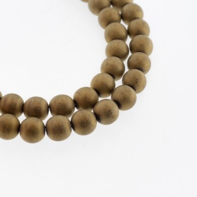 Hematite, Reconstituted, Matte Round Bead, Dark Gold, 39-40 cm/strand, 1.5 mm