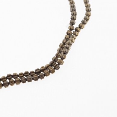 Hematite, Reconstituted, Matte Lantern Flower Rondelle Bead, Khaki Gold, 39-40 cm/strand, 4x3 mm