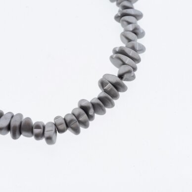 Hematite, Reconstituted, Matte Chip Bead, Nickel Grey, 39-40 cm/strand, about 5-8 mm