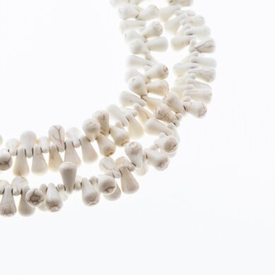 Howlite, Imitation, Top-drilled Teardrop Bead, Beige, 37-39 cm/strand, 6x12 mm