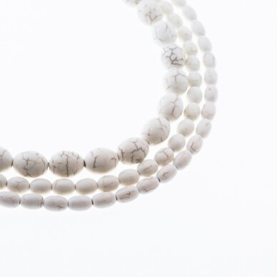 Howlite, Imitation, Oval Bead, Beige, 37-39 cm/strand, 4x6, 5x8, 5x12, 6x8, 8x10, 8x12, 10x12, 10x14 mm