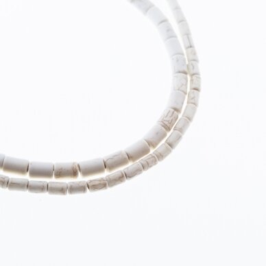 Howlite, Imitation, Tube Bead, Beige, 37-39 cm/strand, 4x6, 6x8 mm