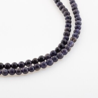 Iolite, Natural, C Grade, Round Bead, Violet, 37-39 cm/strand, 4 mm