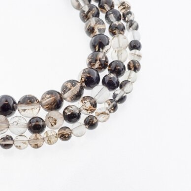 Black Moss/Watermelon Quartz Glass, Round Bead, 37-39 cm/strand, 4, 6, 8, 10, 12 mm