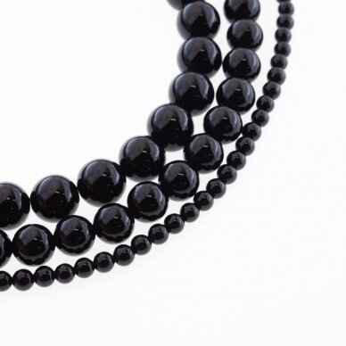 Black Onyx, Natural, AB Grade, Dyed, Round Bead, 37-39 cm/strand, 4, 6, 8, 10, 12, 14 mm