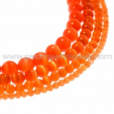 Cat's Eye Glass, Round Bead, #01 Red, 4, 6, 8, 10, 12 mm