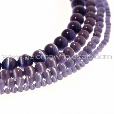 Cat's Eye Glass, Round Bead, #32 Violet, 4, 6, 8, 10, 12 mm