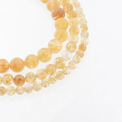 Coffee Watermelon Quartz Glass, Round Bead, 37-39 cm/strand, 4, 6, 8, 10, 12 mm