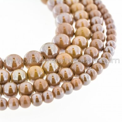 Ceramic, Round Bead, #A22 Milk Chocolate, about 55 pcs/strand, 6, 8, 10, 12, 14, 16, 18, 20, 28, 32, 35 mm