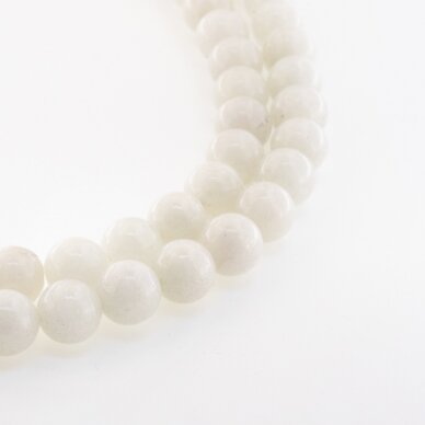 Chinese White Jade (Quartz), Natural, Round Bead, #02 Smoky White, 37-39 cm/strand, 6, 8, 10, 12 mm