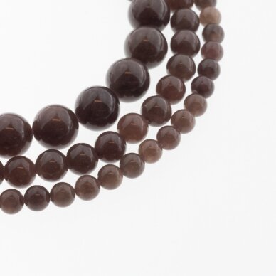 Chinese White Jade (Quartz), Natural, Dyed, Round Bead, #07 Dark Brown, 37-39 cm/strand, 6, 8, 10, 12 mm