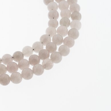 Chinese White Jade (Quartz), Natural, Dyed, Round Bead, #10 Light Brownish Grey, 37-39 cm/strand, 6, 8, 10, 12 mm