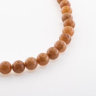 Chinese White Jade (Quartz), Natural, Dyed, Round Bead, #14 Brown, 37-39 cm/strand, 6, 8, 10, 12 mm